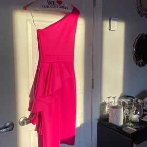Hot pink midi dress